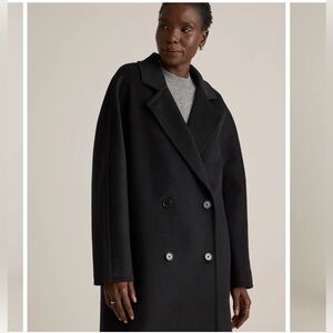 Quince Italian Wool Double Breasted Slouch Coat, NWOT , M